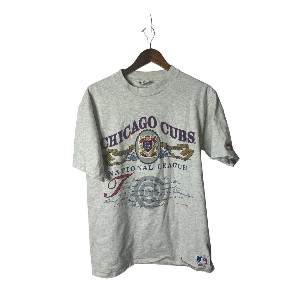 Vintage Chicago Cubs Nutmeg Mills T Shirt Mens L‎ Single Stitch Made in USA